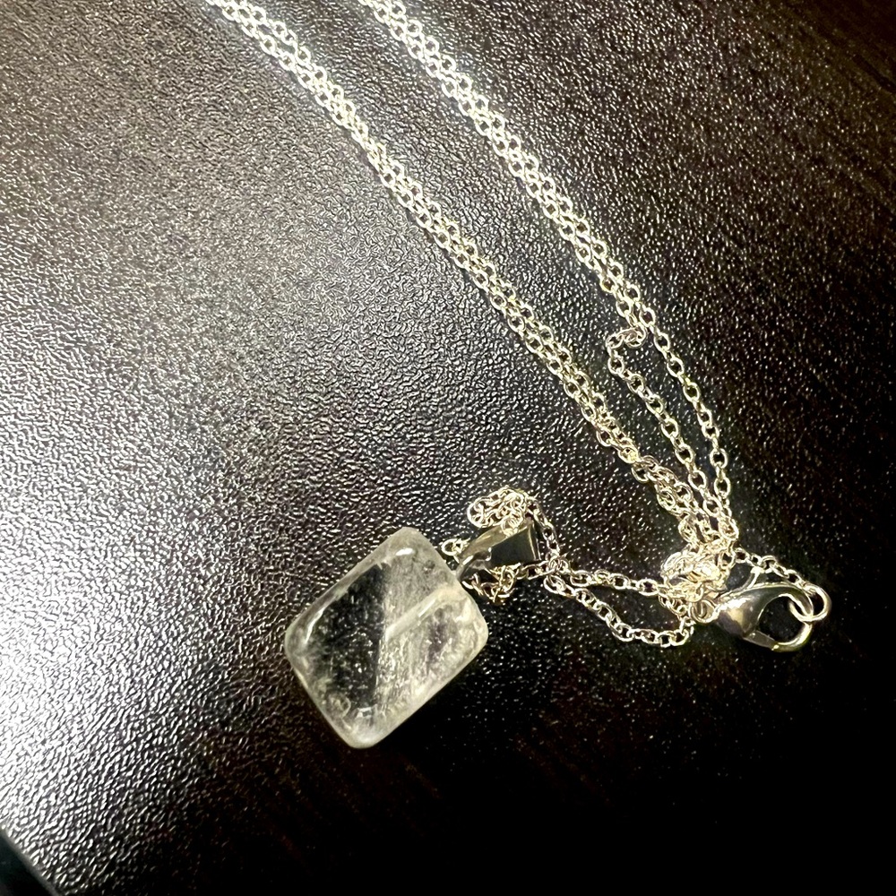 Quartz Square Pendant Necklace